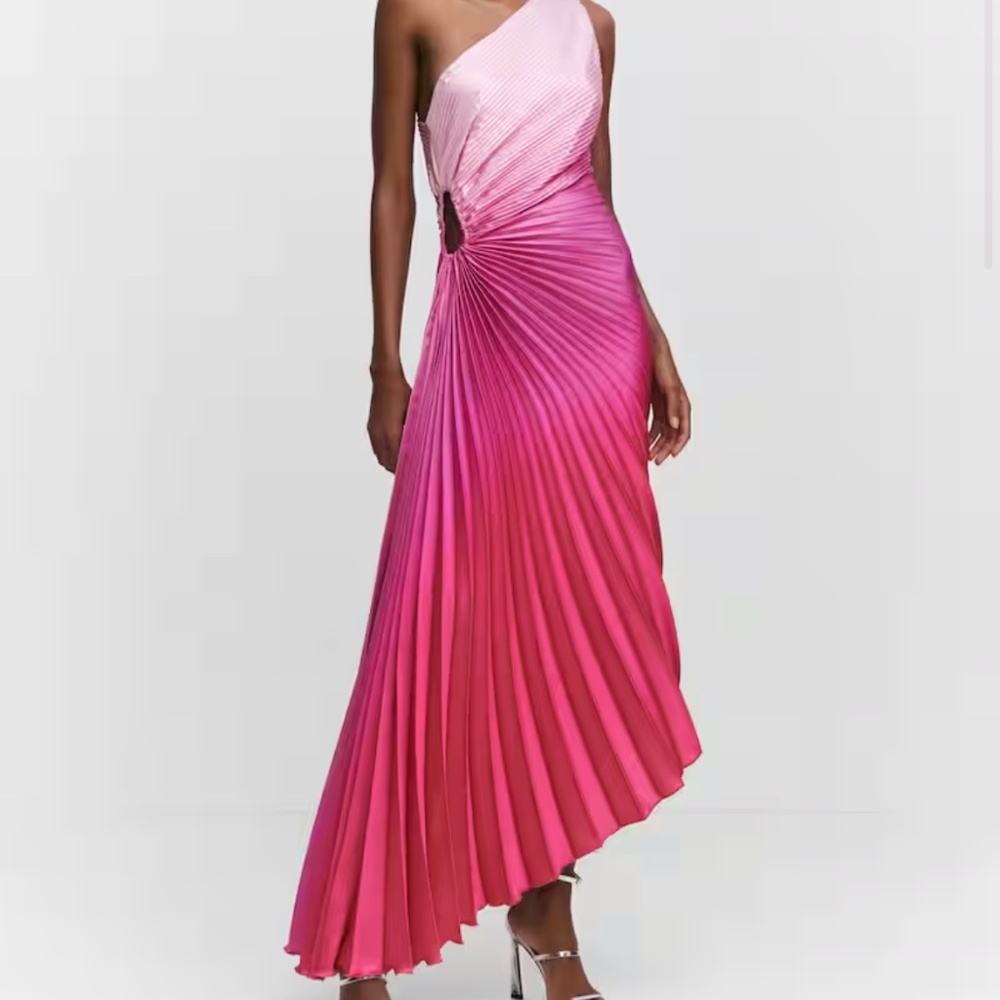 MANGO Pinn Asymmetrical One Shoulder Dress